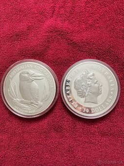 Stříbrná  investiční mince 1 kg - Austrálie  Kookaburra 2014