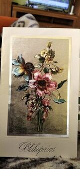 Přání, staré blahopřání, retro