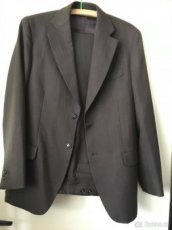 Pánský oblek tmavě hnědý  vel :47/3