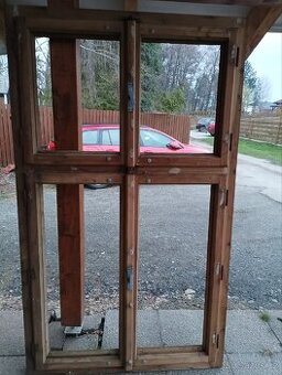 Dřevěná, modřínové okno 195x115