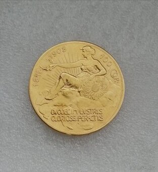 100 Koruna 60.výročí nastoupení vlády Františka Josefa I.