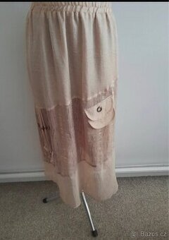 Příjemná sukně - béžová vel.XXL/50-52.