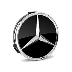 Krytky Mercedes černé lesk 75mm 3ks pokličky - 1