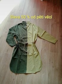 Dvoubarevné košilové šaty oversize M/38 a L/40