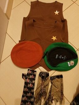 kostýmy na karneval-vánoční kravata,zástěra,žlutý pásek - 1