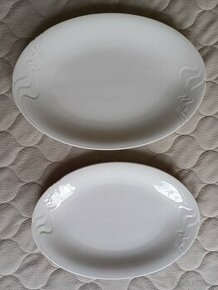 Oválný porcelánový podnos 2 ks - 32,5 a 36,5 cm
