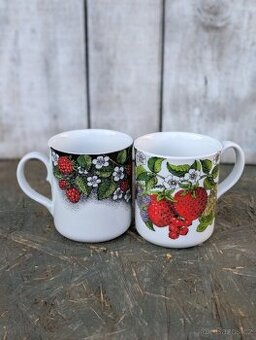 Retro porcelánové hrnky Chodziez, Polsko.