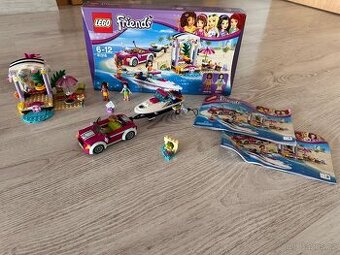 Lego Friends-auto+člun+plážový bar