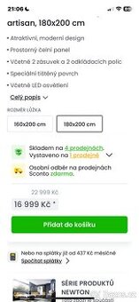 Prodám manželskou postel
