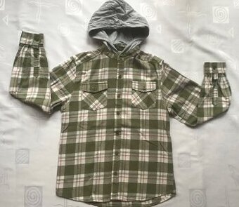 Flanelová kostkovaná košile dl. rukáv, F&F, vel. 158 = 80 Kč