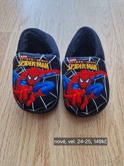 Zimní teplè Bačkory Spiderman nové 24-25vel