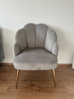 Křeslo sametové, šedé, Westwing
