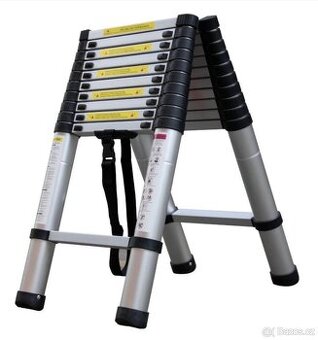 Hliníkové teleskopické štafle 2x11 stupňů, výška 3,2 m