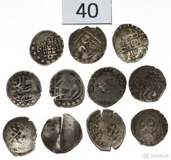 Staré Stříbrné Mince v sadě 11 kusů 15-16 století