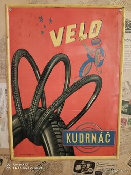 stará plechová cedule Kudrnáč