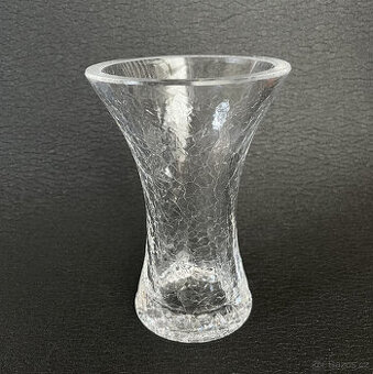 Ruckl Křišťálová váza 15 cm, čiré krakelované sklo