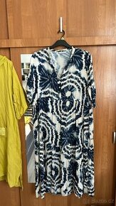 modré šatky bavlněné-vzor batika