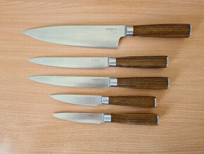 Sada 5-ti kuchyňských nožů z damaškové oceli s blokem TESCOM