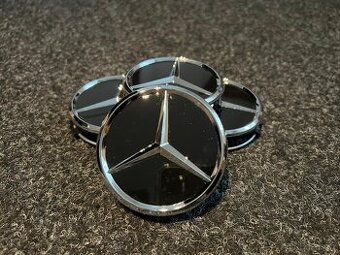 Středové krytky Mercedes Benz 75mm lesk - 1