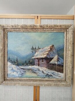 obraz ZIMNÍ MOTIV, olej, Jan Boža Pospíšil 1949