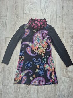 Šaty Bonprix zimní mikinové s rolákem vel. 140