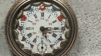 Starožitné pánské stříbrné zdobné kapesní tzv. štýrské hodin