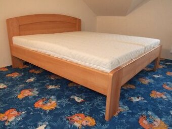 Nová buková masivní postel, nosnost 600 Kg,Odvezu a smontuji
