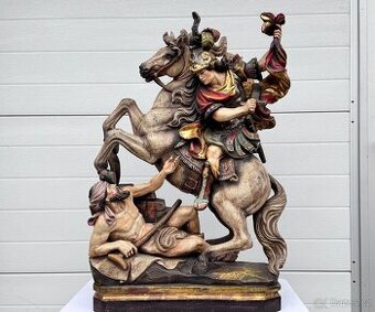 Nádherné veliké sousoší svatý Martin a žebeák jen osobně