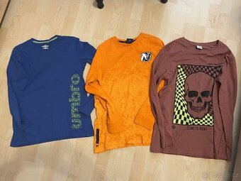3x chlapecké tričko s dlouhým rukávem, vel. 158/164