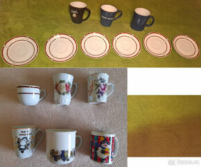 Hrnky porcelánové a talířky