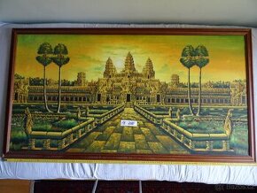 Angkor Vat,olej na plátně ,dřevěný rám