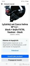 Lyžařský set Casco helma SP 5.2 black+brýle FX70L Vautron