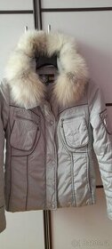 Zimní bunda Kara vel 38 stříbrná s kožešinou - 1