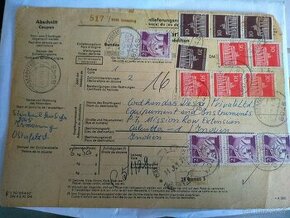 Průvodka-podací lístek na balík.1971. Německo.