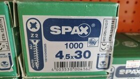 Vrut SPAX 4,5x30, 4,5x40, 4,5x50, zápustná hlava na kříž