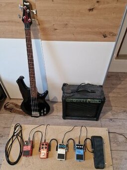 Kompletní set – Ibanez GSR200, efekty a kombo