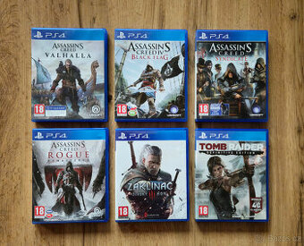 Hry PS4 - Assassins Creed, Zaklínač, Tomb Raider,...