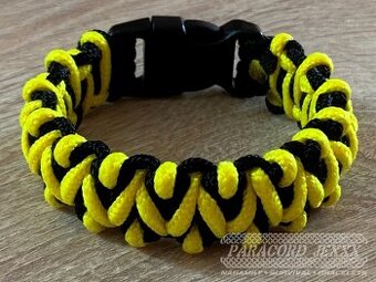 Paracord náramek (17 cm) yellow - black