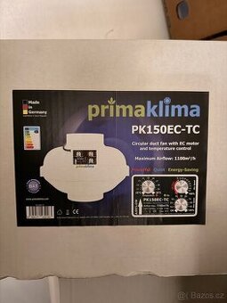Ventilátor PRIMA KLIMA 1100 m3/h, 150 mm, EC motor s tepelno