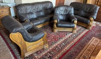 Rustikální kožená sedací souprava,6089 - 1