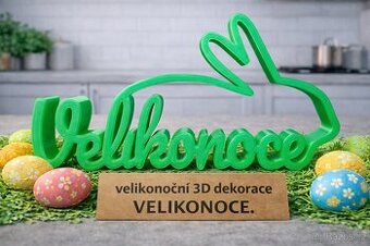 🌿 Velikonocni 3D dekorace „Velikonoce“ se siluetou zajicka
