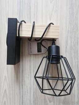 Nástěnné svítidlo TOWNSHEND 5 - černý kov/světlé dřevo