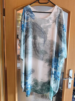 Letní šaty vel.L-XL / UNI květy a peříčka