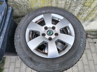 Alu 5x112 R15 škoda Octavia 2 letní pneu