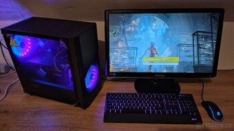 Herní PC s i5-9400F, RX 5600 XT a 23" 1080p monitorem