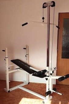Posilovací lavice Bench press, předkopávání, kladka