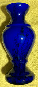 Modrá váza přejímané sklo výška 24 cm - 1