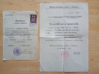 Staré vysvědčení o mravech a osvědčení o spolehlivosti