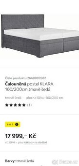 Čalouněná postel Klara