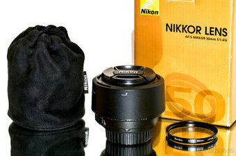 Nikon AF-S Nikkor 1,4/50mm G 9-lamelový + UV TOP STAV